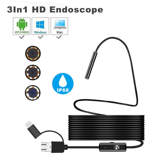 Tri-Connect HD Waterproof Endoscope Inspection Camera
