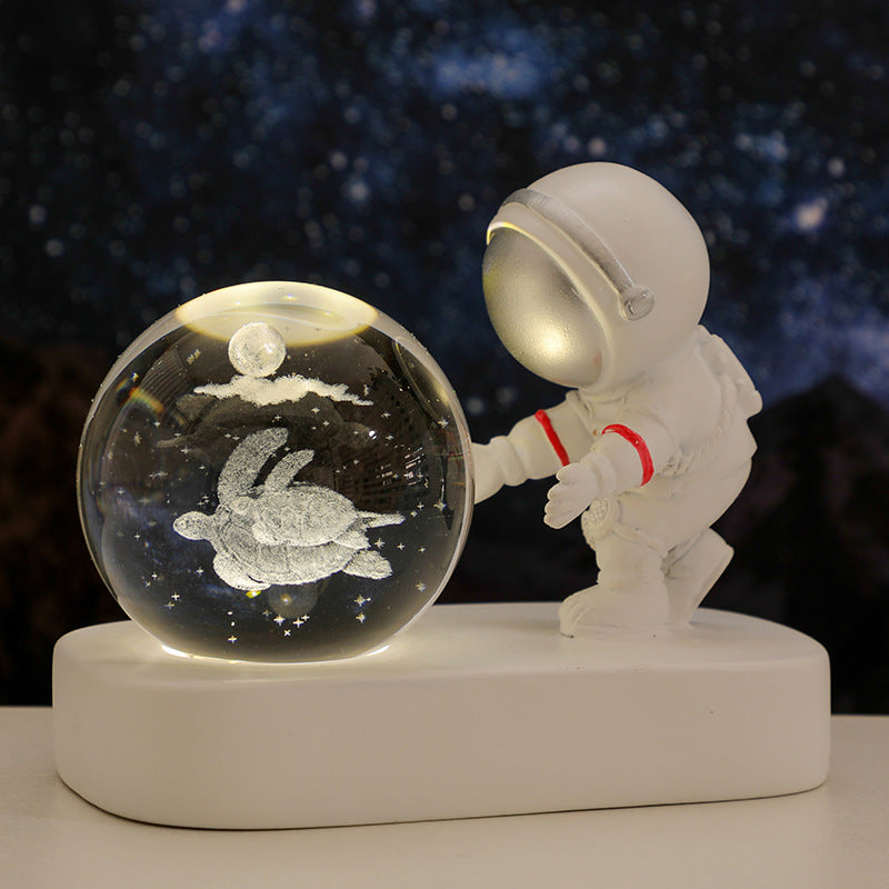 Starry Voyager: Astronaut & Galaxy 3D Crystal Ball Nightlight 10