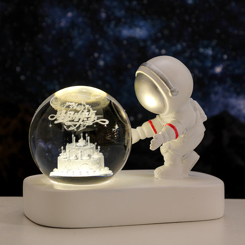Starry Voyager: Astronaut & Galaxy 3D Crystal Ball Nightlight 9