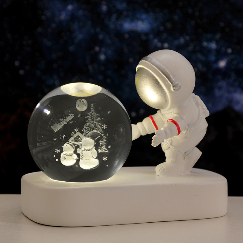 Starry Voyager: Astronaut & Galaxy 3D Crystal Ball Nightlight 7