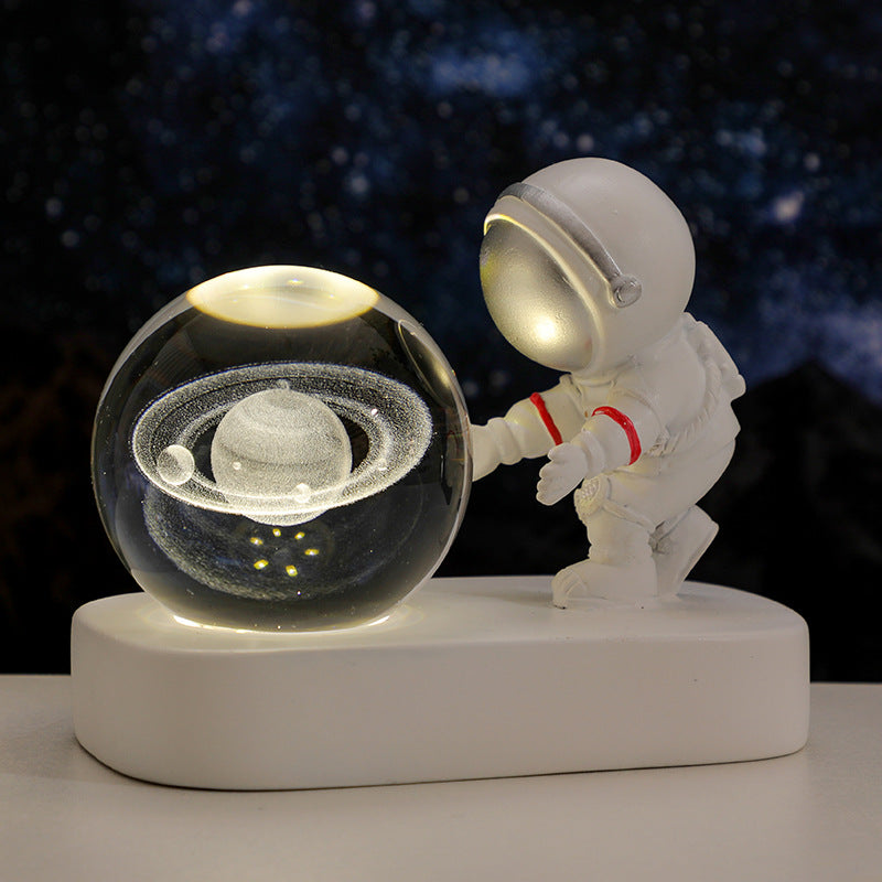 Starry Voyager: Astronaut & Galaxy 3D Crystal Ball Nightlight 3