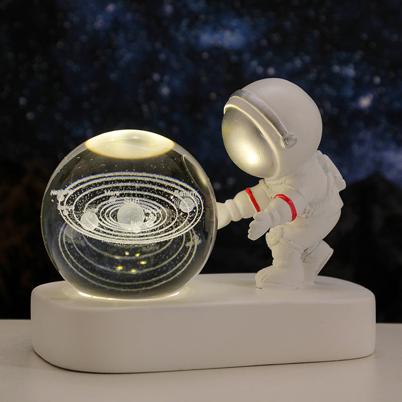 Starry Voyager: Astronaut & Galaxy 3D Crystal Ball Nightlight 2