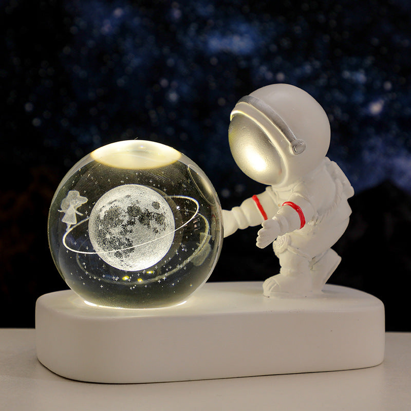 Starry Voyager: Astronaut & Galaxy 3D Crystal Ball Nightlight 4
