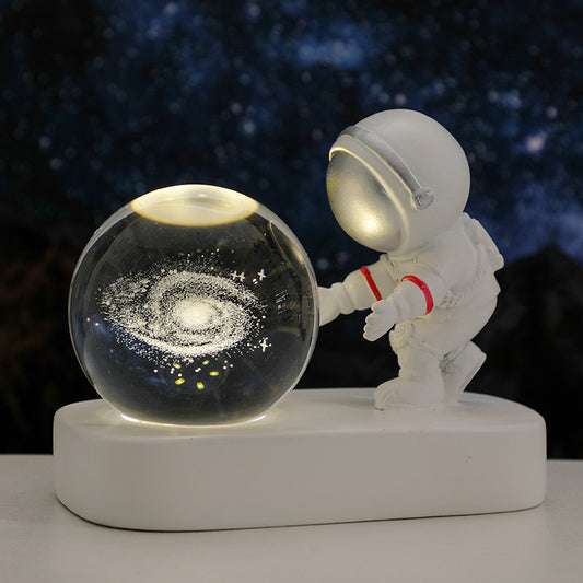 Starry Voyager: Astronaut & Galaxy 3D Crystal Ball Nightlight